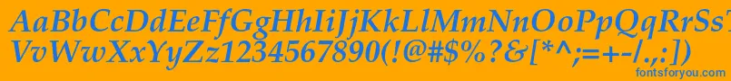 フォントPalladiumcBolditalic – オレンジの背景に青い文字