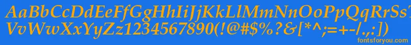 PalladiumcBolditalic Font – Orange Fonts on Blue Background