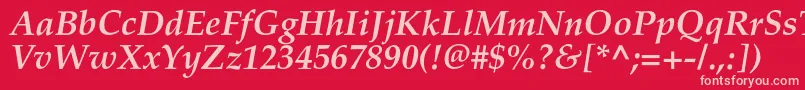 PalladiumcBolditalic Font – Pink Fonts on Red Background