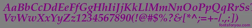 PalladiumcBolditalic Font – Purple Fonts on Gray Background