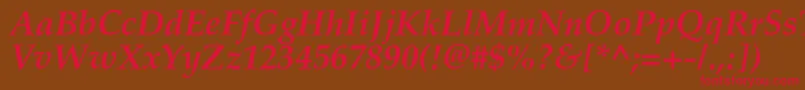 PalladiumcBolditalic Font – Red Fonts on Brown Background