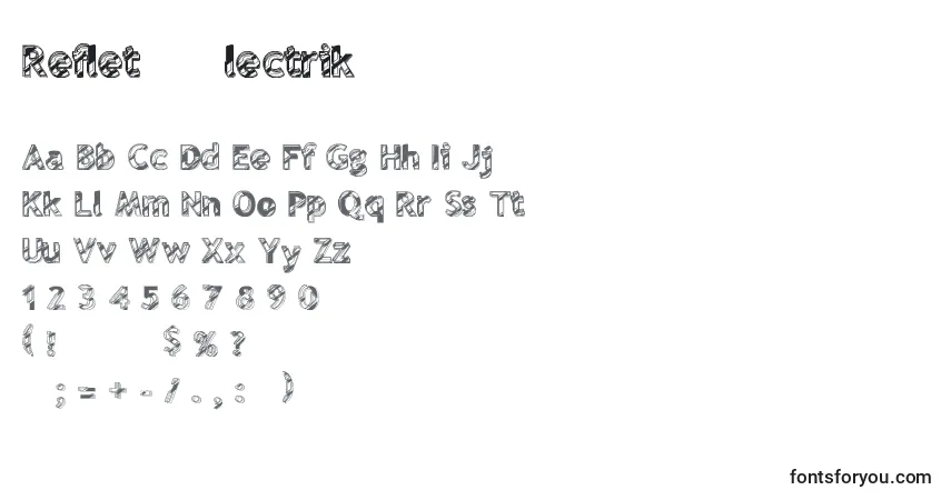 Schriftart RefletГ‰lectrik – Alphabet, Zahlen, spezielle Symbole