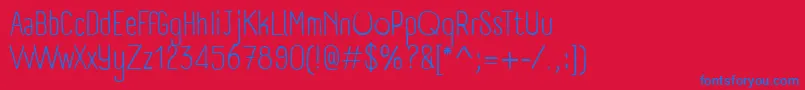 フォントPanforteLight – 赤い背景に青い文字