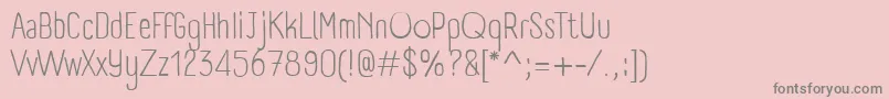 PanforteLight-Schriftart – Graue Schriften auf rosa Hintergrund