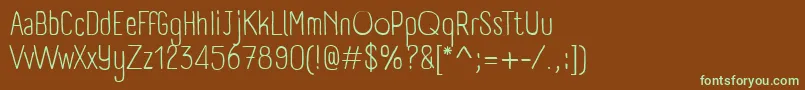 Шрифт PanforteLight – зелёные шрифты на коричневом фоне
