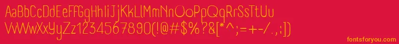 PanforteLight Font – Orange Fonts on Red Background