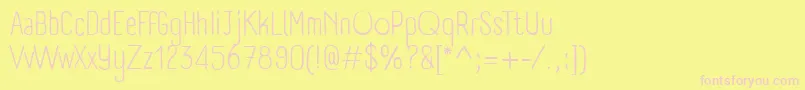 PanforteLight-fontti – vaaleanpunaiset fontit keltaisella taustalla