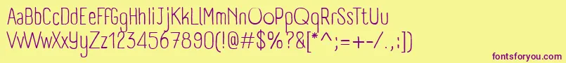 PanforteLight Font – Purple Fonts on Yellow Background
