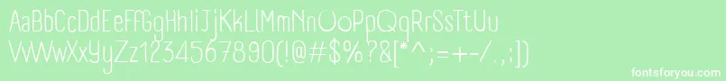 フォントPanforteLight – 緑の背景に白い文字