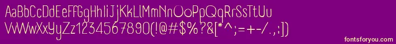 PanforteLight Font – Yellow Fonts on Purple Background