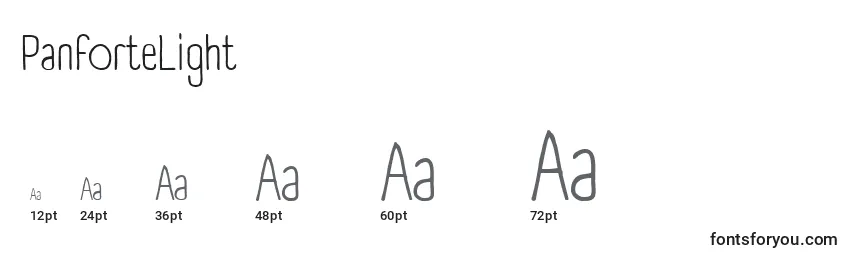 PanforteLight Font Sizes