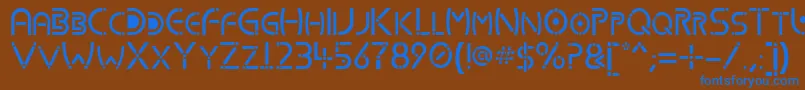 Kharnorric Font – Blue Fonts on Brown Background