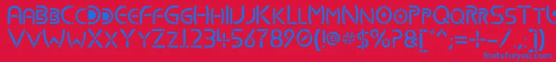 Kharnorric Font – Blue Fonts on Red Background