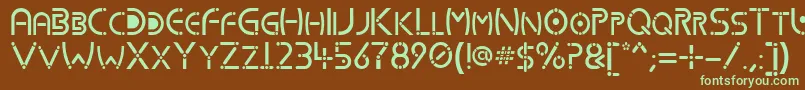 Kharnorric-fontti – vihreät fontit ruskealla taustalla