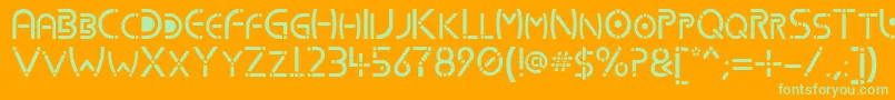 Kharnorric Font – Green Fonts on Orange Background