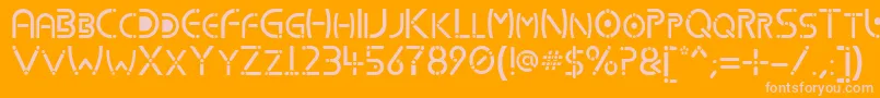 Kharnorric Font – Pink Fonts on Orange Background