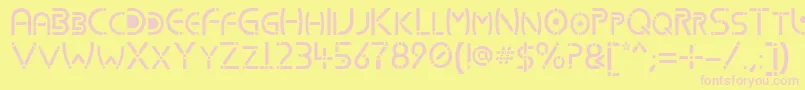 フォントKharnorric – ピンクのフォント、黄色の背景