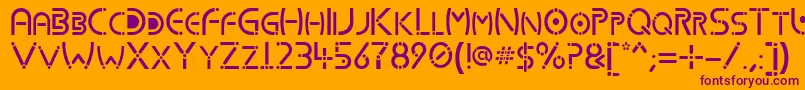 Kharnorric Font – Purple Fonts on Orange Background