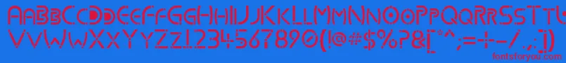 Kharnorric Font – Red Fonts on Blue Background