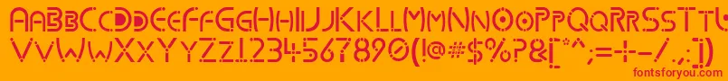 Kharnorric-Schriftart – Rote Schriften auf orangefarbenem Hintergrund