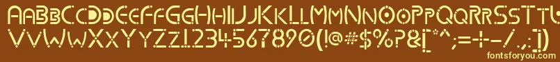 Kharnorric-fontti – keltaiset fontit ruskealla taustalla