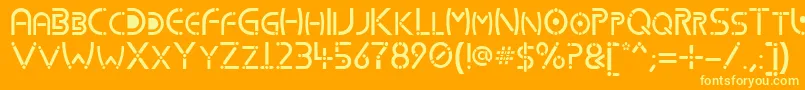 Kharnorric Font – Yellow Fonts on Orange Background