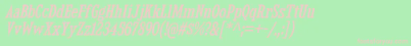Czcionka KingsbridgeCdRgIt – różowe czcionki na zielonym tle