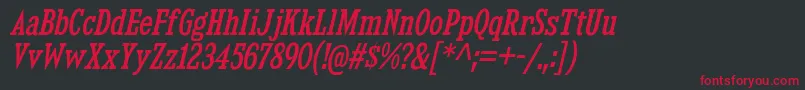 KingsbridgeCdRgIt Font – Red Fonts on Black Background
