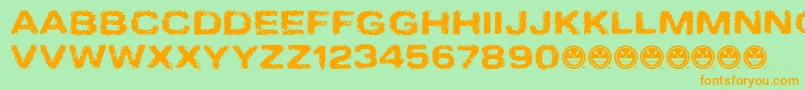 SinderFreebieFinal Font – Orange Fonts on Green Background