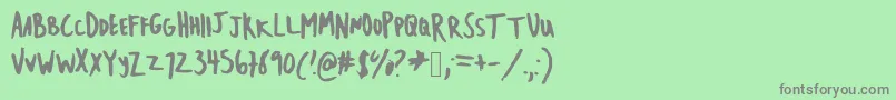 フォントEmileecaps – 緑の背景に灰色の文字