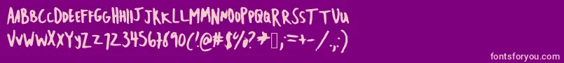 Emileecaps Font – Pink Fonts on Purple Background