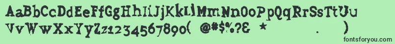 Grudge Font – Black Fonts on Green Background