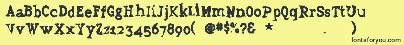 Grudge Font – Black Fonts on Yellow Background