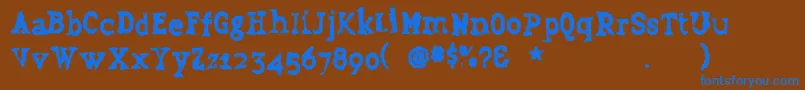 Grudge Font – Blue Fonts on Brown Background
