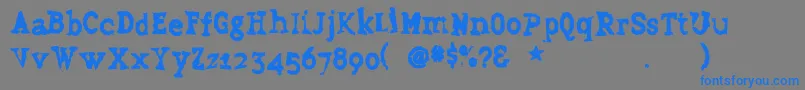 Grudge Font – Blue Fonts on Gray Background