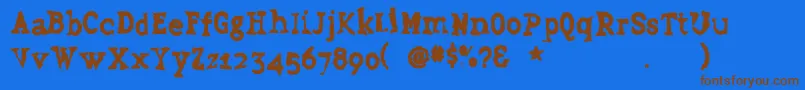 Grudge Font – Brown Fonts on Blue Background