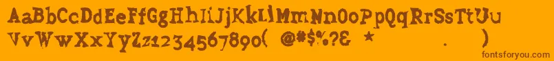 Grudge Font – Brown Fonts on Orange Background