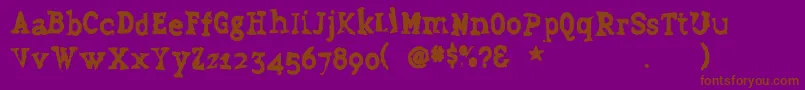 Grudge-fontti – ruskeat fontit violetilla taustalla