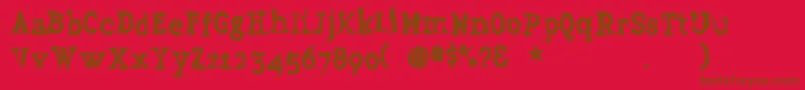 Grudge Font – Brown Fonts on Red Background