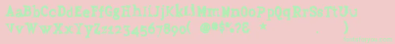 Grudge Font – Green Fonts on Pink Background