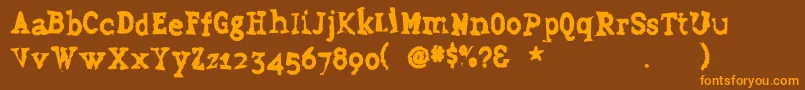 Grudge Font – Orange Fonts on Brown Background