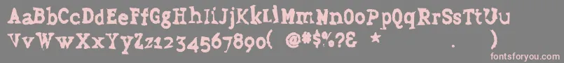 Grudge Font – Pink Fonts on Gray Background