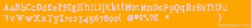 Grudge Font – Pink Fonts on Orange Background