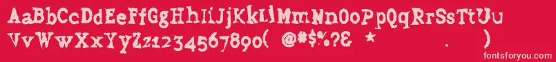 Grudge Font – Pink Fonts on Red Background