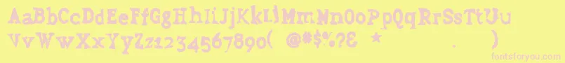 Grudge Font – Pink Fonts on Yellow Background