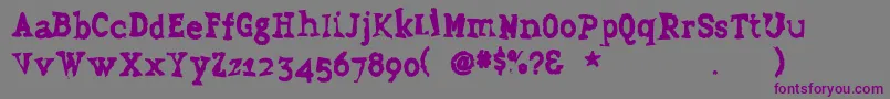 Grudge Font – Purple Fonts on Gray Background