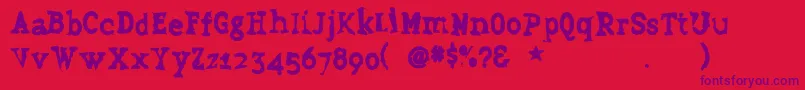 Grudge Font – Purple Fonts on Red Background