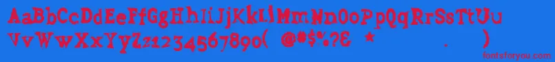 Grudge Font – Red Fonts on Blue Background