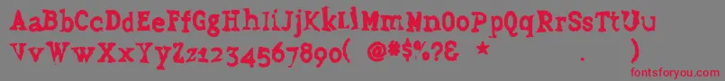 Grudge-Schriftart – Rote Schriften auf grauem Hintergrund