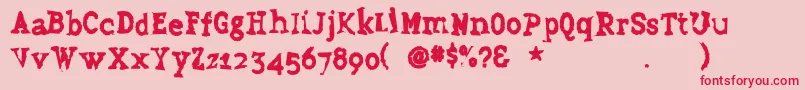 Grudge Font – Red Fonts on Pink Background